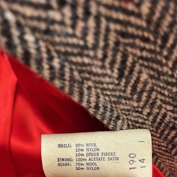 Vintage Montello wool trench coat with scarf - Picture 11 of 11